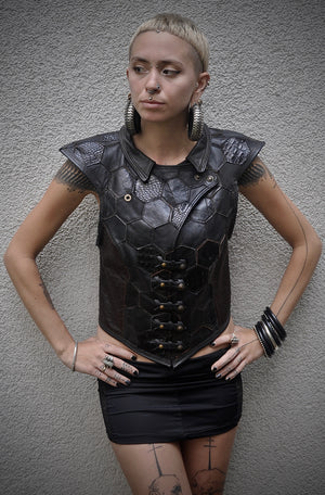 Hexagonal Shades of Black Vest