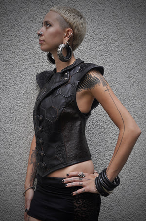 Hexagonal Shades of Black Vest