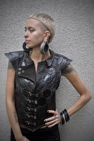 Hexagonal Shades of Black Vest