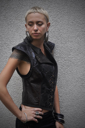 Hexagonal Shades of Black Vest